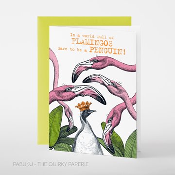 Bild von World of flamingos - Grusskarte von pabuku