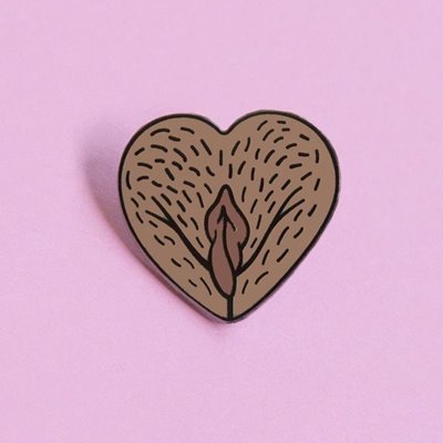 Bild von Pin - Vulva Heart brown