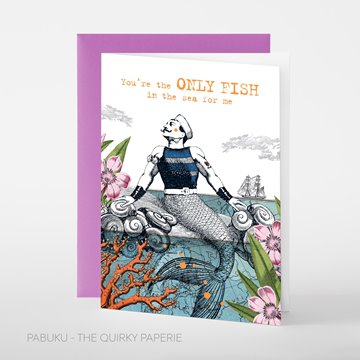 Bild von Merman - ONLY FISH - Grusskarte von pabuku
