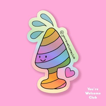 Bild von Sticker - Holographic Happy Toy Butt Plug