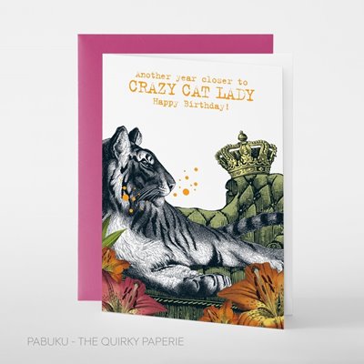 Bild von Crazy Cat Lady - Grusskarte von pabuku