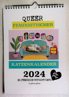 Image sur Queerfeministischer Katzenkalender 2024 von glitzaglitza