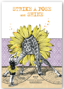 Bild von Yoga Giraffe - Grusskarte von pabuku