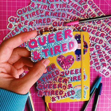 Image de Sticker Queer and Tired - Afroditi's Art